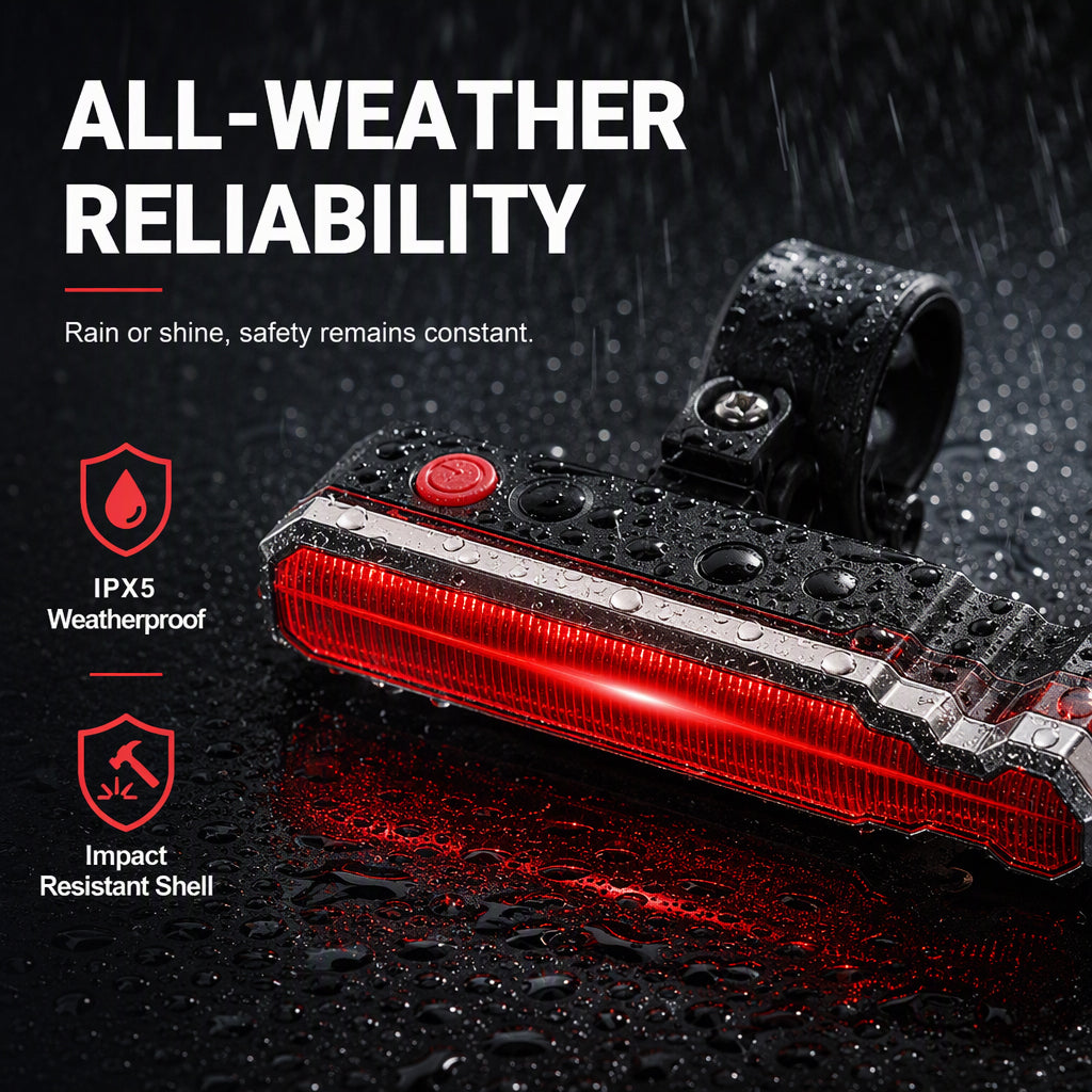 🚴 LIMITED TIME | 48% OFF! 🔴 Rechargeable Bike Rear Safety Light – Laser Signal, IPX5 Waterproof & USB Charging 💡