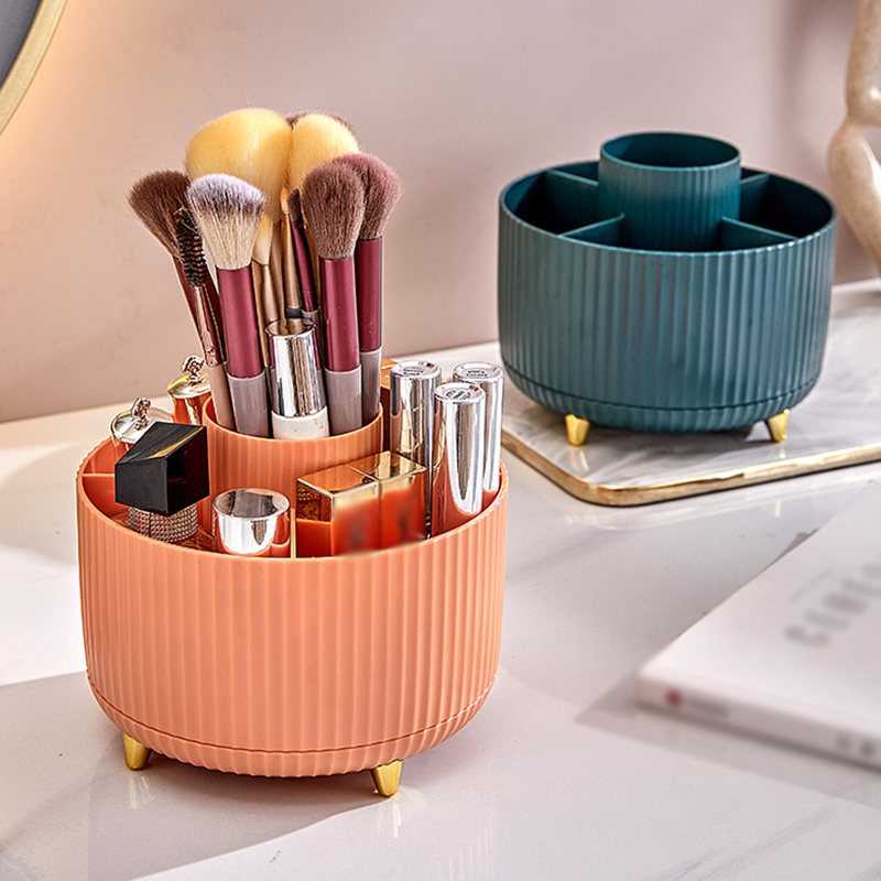 ✨360° Rotating Desk Organizer | Multi Compartment Storage for Office Supplies & Vanity Makeup
