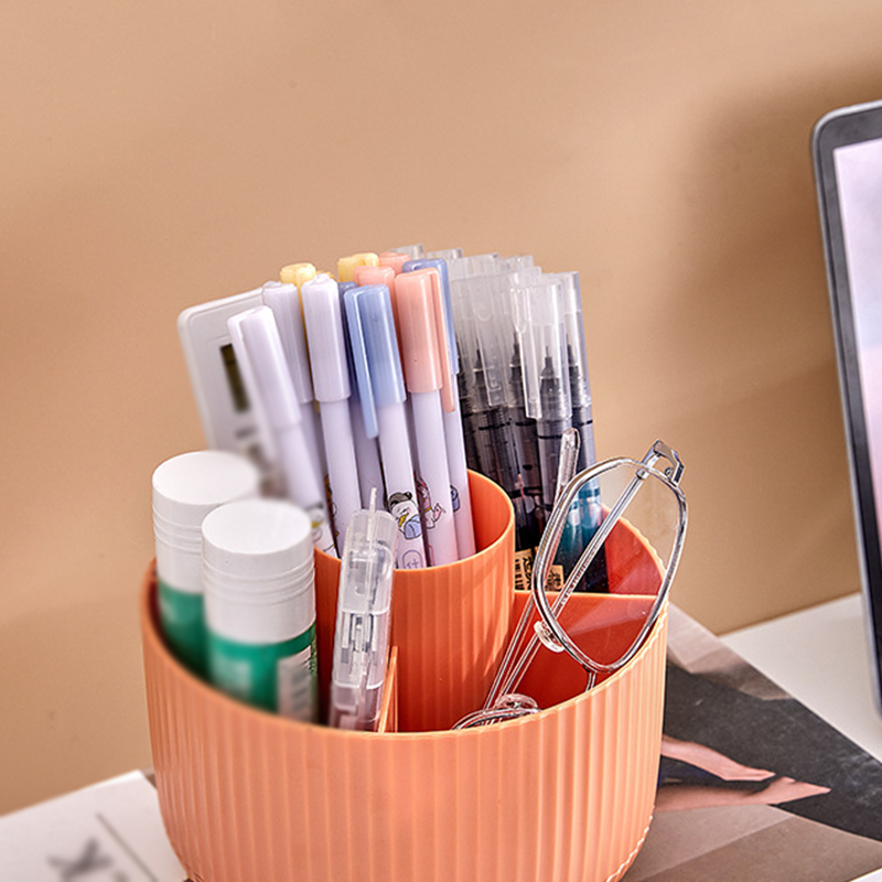 ✨360° Rotating Desk Organizer | Multi Compartment Storage for Office Supplies & Vanity Makeup