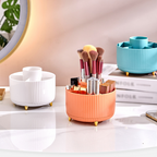 ✨360° Rotating Desk Organizer | Multi Compartment Storage for Office Supplies & Vanity Makeup