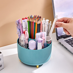 ✨360° Rotating Desk Organizer | Multi Compartment Storage for Office Supplies & Vanity Makeup