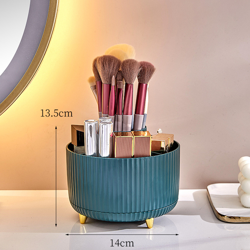 ✨360° Rotating Desk Organizer | Multi Compartment Storage for Office Supplies & Vanity Makeup