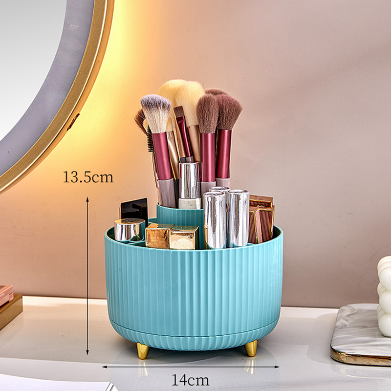 ✨360° Rotating Desk Organizer | Multi Compartment Storage for Office Supplies & Vanity Makeup