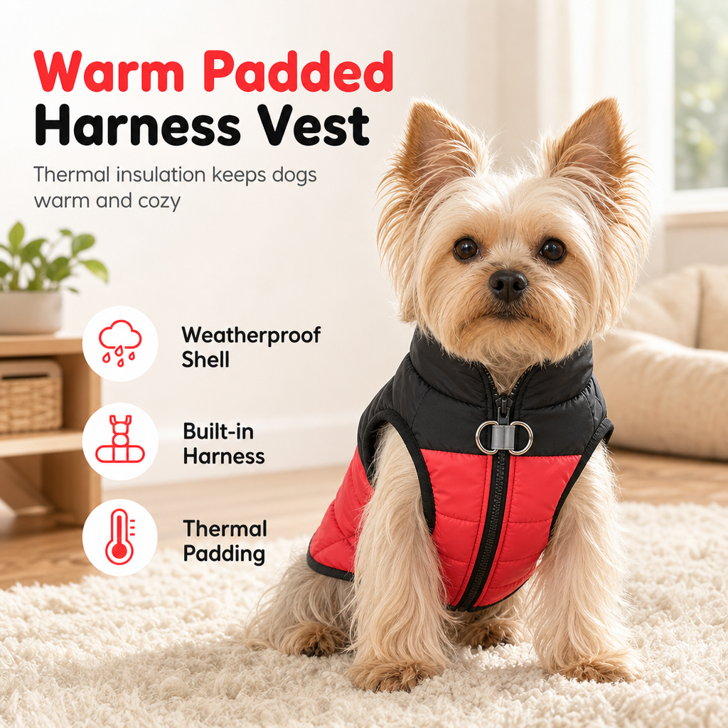 🐶Chilly Weather Coming! Thick Padded Dog Winter Vest, Windproof, Keeps Your Pup Cozy Outdoors