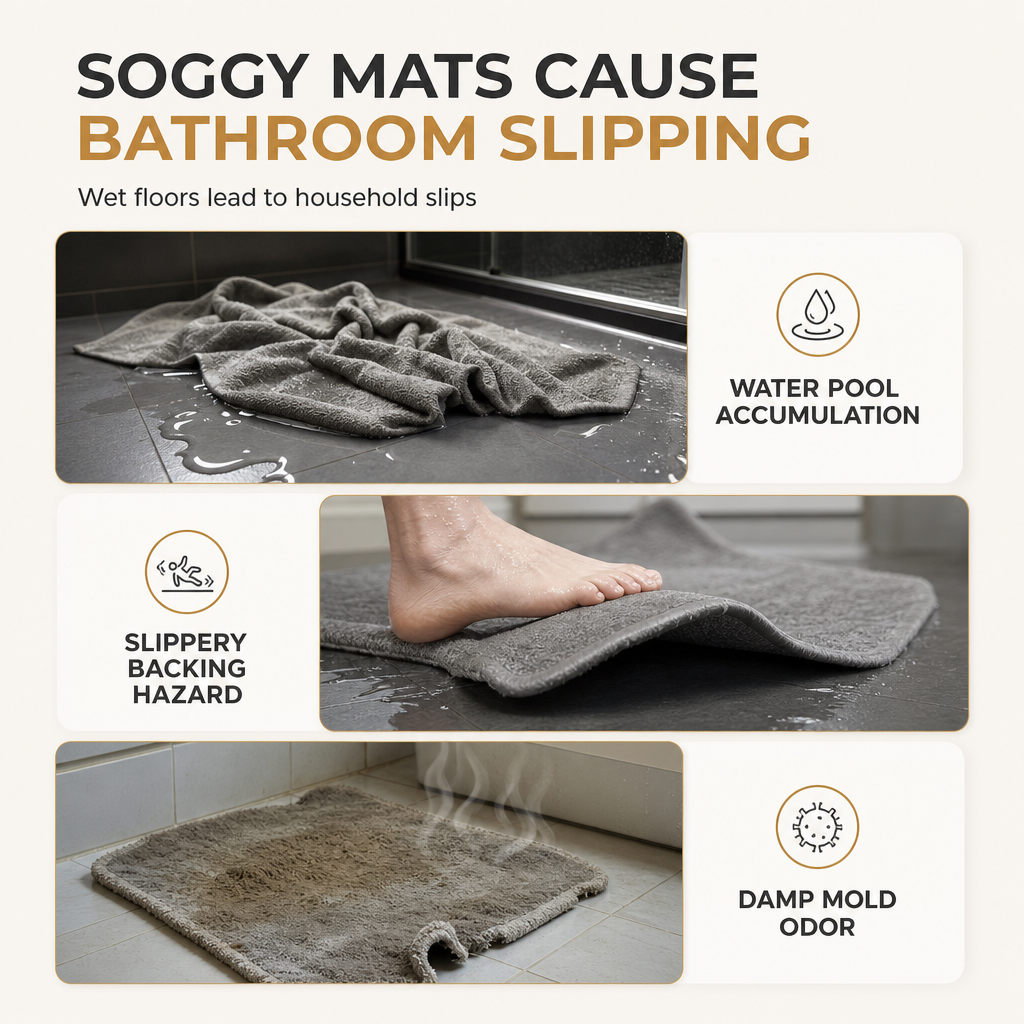 ⏳50% OFF Limited Sale! Non-Slip Absorbent Bathroom Floor Mat, Quick Dry & Soft Underfoot