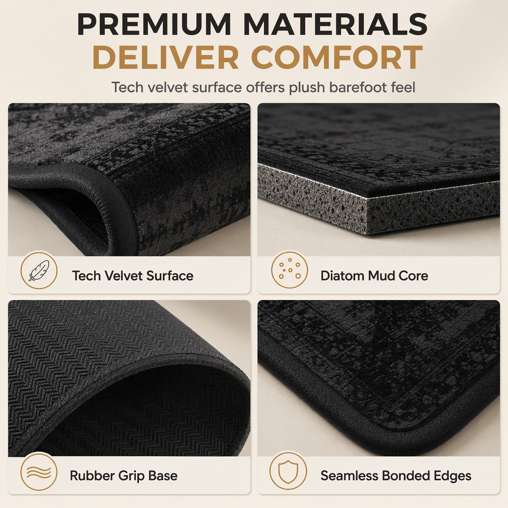 ⏳50% OFF Limited Sale! Non-Slip Absorbent Bathroom Floor Mat, Quick Dry & Soft Underfoot
