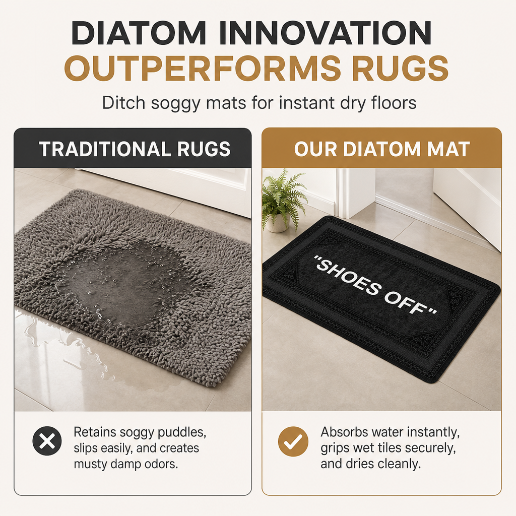 ⏳50% OFF Limited Sale! Non-Slip Absorbent Bathroom Floor Mat, Quick Dry & Soft Underfoot
