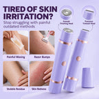 Portable Electric Hair Remover – Dual Head Body & Bikini Trimmer, Gentle Mesh Blades, Safety Guards for Sensitive Skin, Painless Smooth Hair Removal