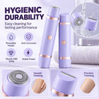 Portable Electric Hair Remover – Dual Head Body & Bikini Trimmer, Gentle Mesh Blades, Safety Guards for Sensitive Skin, Painless Smooth Hair Removal