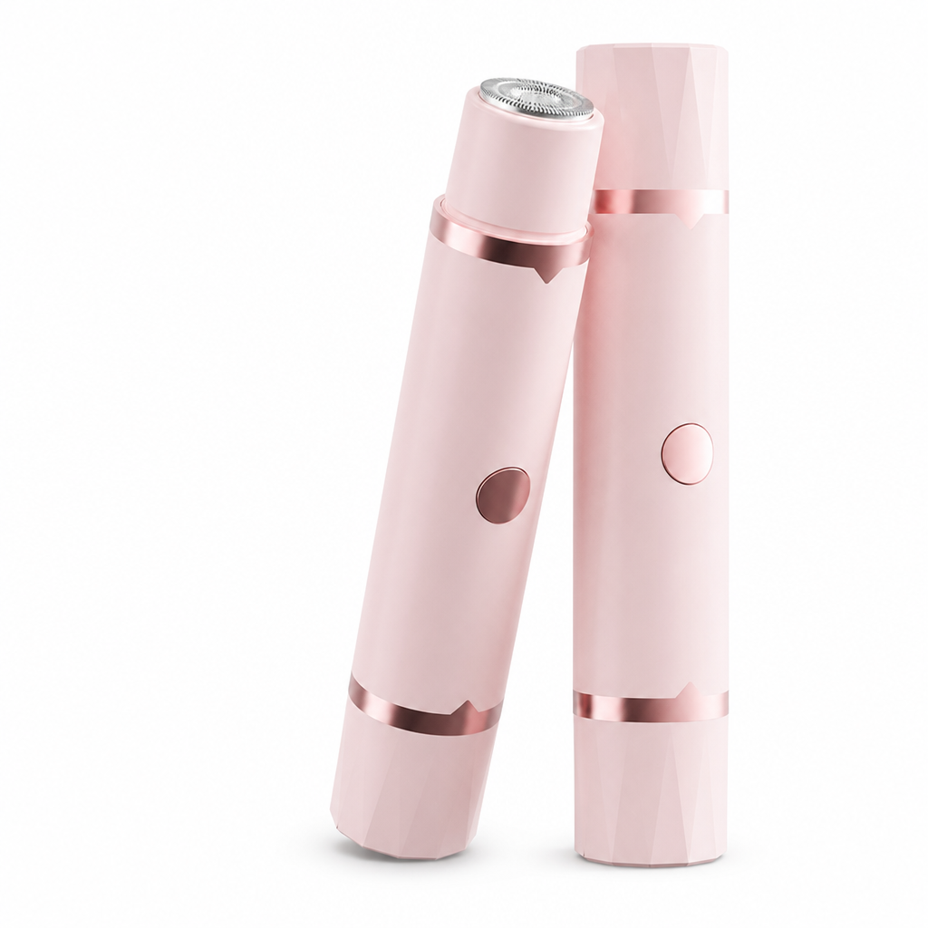 Portable Electric Hair Remover – Dual Head Body & Bikini Trimmer, Gentle Mesh Blades, Safety Guards for Sensitive Skin, Painless Smooth Hair Removal