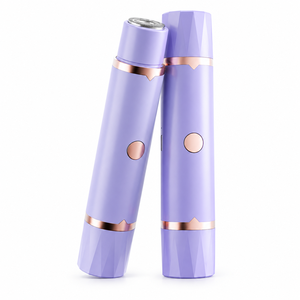 Portable Electric Hair Remover – Dual Head Body & Bikini Trimmer, Gentle Mesh Blades, Safety Guards for Sensitive Skin, Painless Smooth Hair Removal