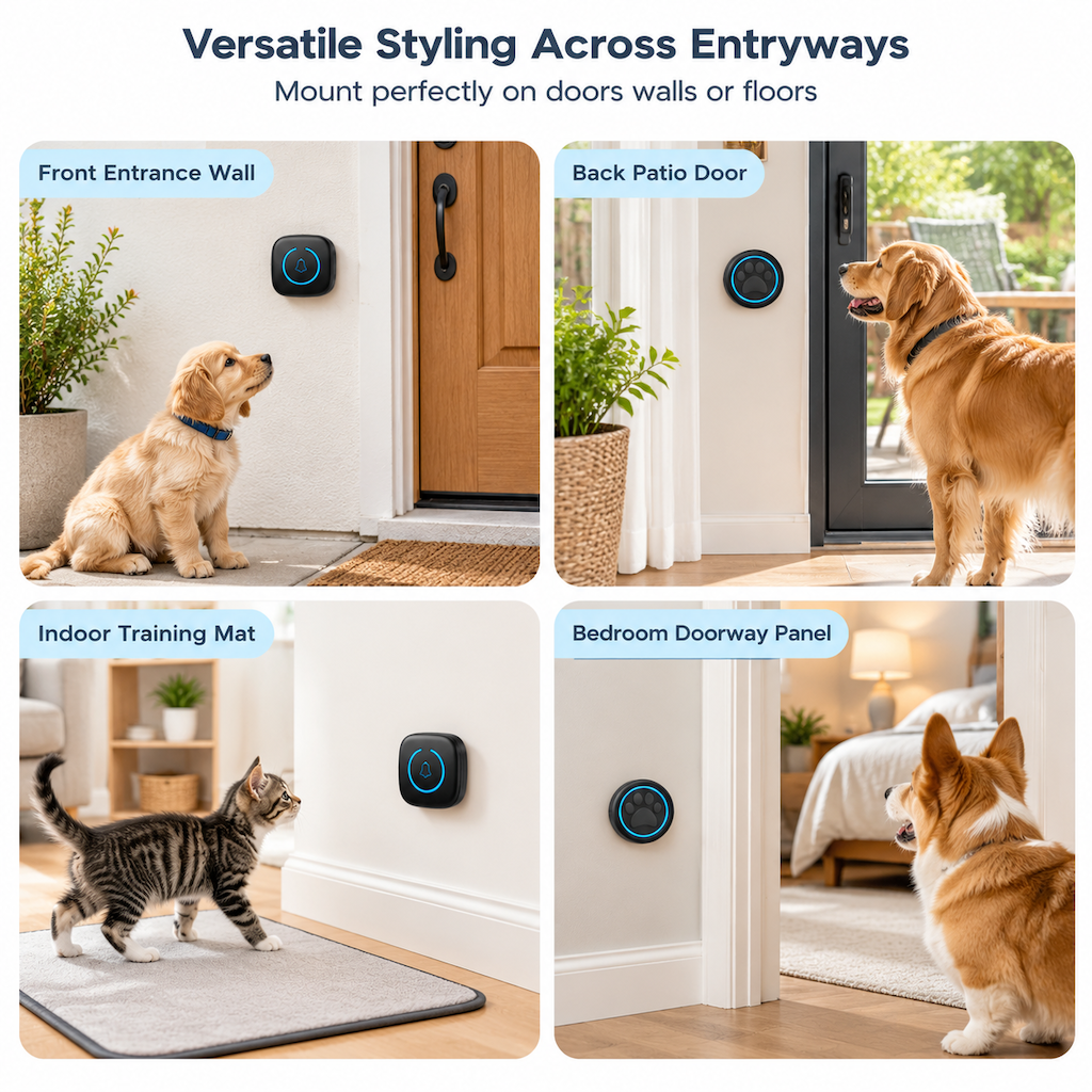 Wireless Touch Sensor Dog Doorbell, Touch Activated Potty Training Bell for Pets