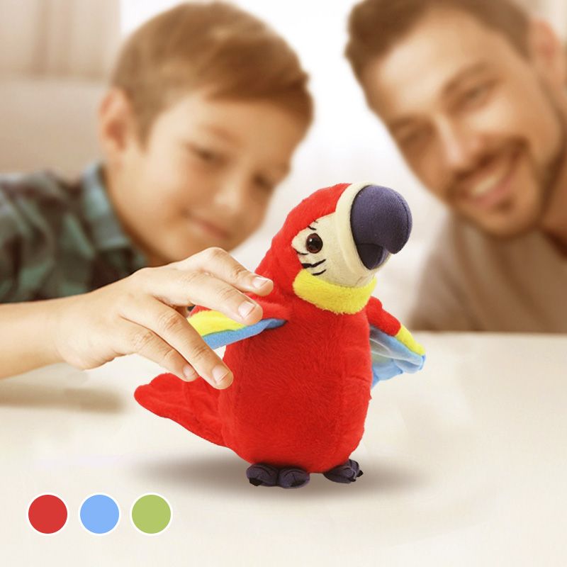 🔥LIMITED TIME 49% OFF! 🦜Interactive Talking Parrot Plush Toy, Repeats What You Say, Electronic Stuffed Bird Toy for Kids