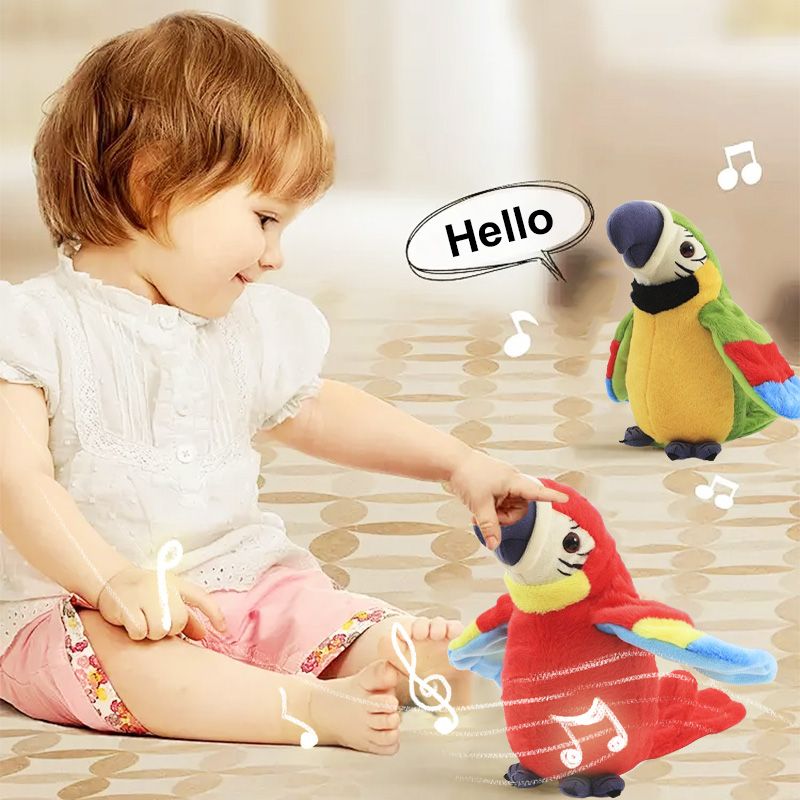 🔥LIMITED TIME 49% OFF! 🦜Interactive Talking Parrot Plush Toy, Repeats What You Say, Electronic Stuffed Bird Toy for Kids
