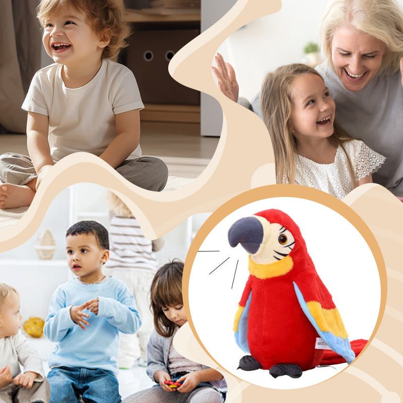🔥LIMITED TIME 49% OFF! 🦜Interactive Talking Parrot Plush Toy, Repeats What You Say, Electronic Stuffed Bird Toy for Kids
