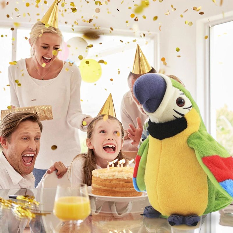 🔥LIMITED TIME 49% OFF! 🦜Interactive Talking Parrot Plush Toy, Repeats What You Say, Electronic Stuffed Bird Toy for Kids