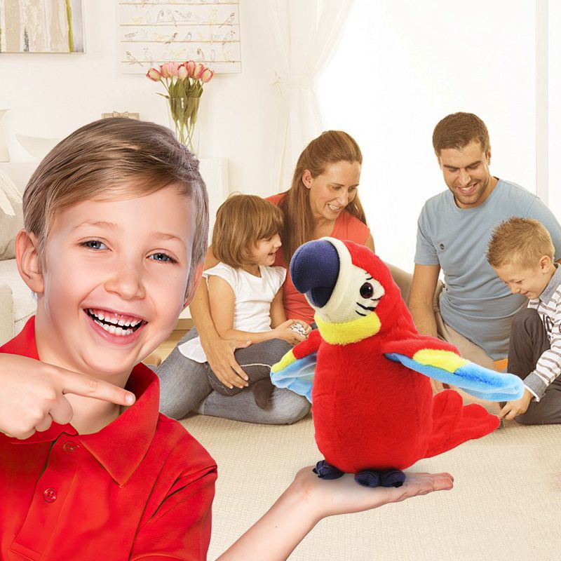 🔥LIMITED TIME 49% OFF! 🦜Interactive Talking Parrot Plush Toy, Repeats What You Say, Electronic Stuffed Bird Toy for Kids