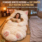 🔥Hot Seller🐱Warm Plush Cat-Themed Sleeping Bag for Adults｜Thick Winter Wearable Sleep Bag!