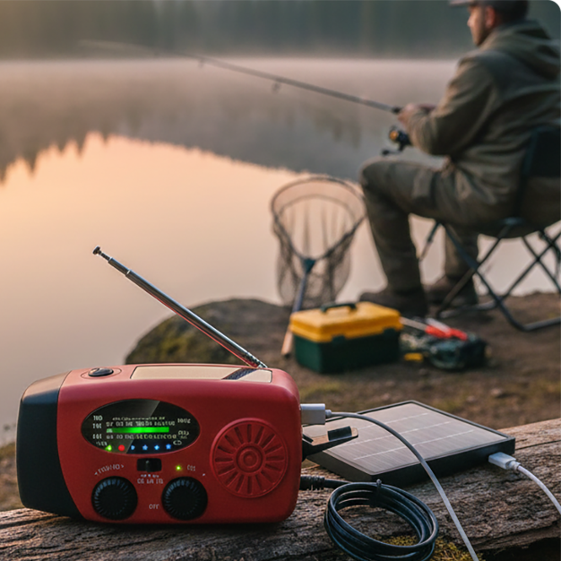⚠️When Power Goes Out, Stay Connected! Portable Solar Hand Crank Emergency Radio with Weather Alerts & Phone Charger