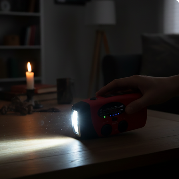 ⚠️When Power Goes Out, Stay Connected! Portable Solar Hand Crank Emergency Radio with Weather Alerts & Phone Charger